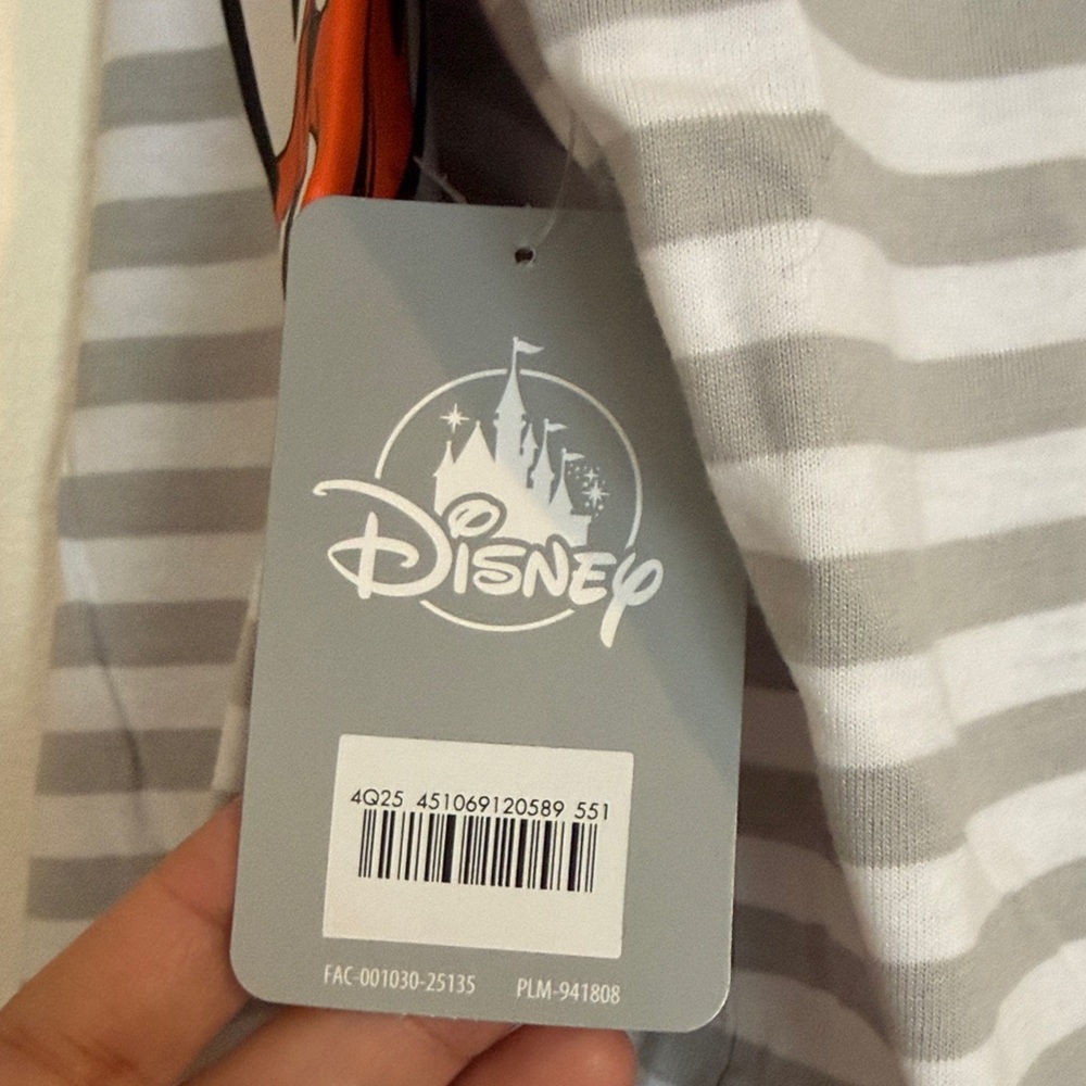 Disney Gray Striped Mickey Mouse Top NWT - Picture 8 of 8